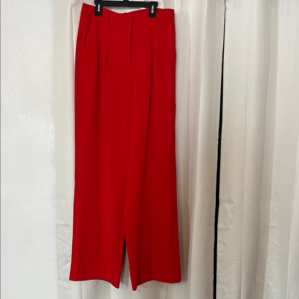 French Connection Red Pleated Pants